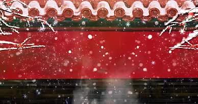 4K故宫雪景宫墙意境镜头视频的预览图